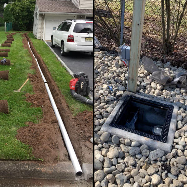 Yard Drainage Services: Dry Wells, Property Grading, Installation of PVC Pipes Connected to Downspouts